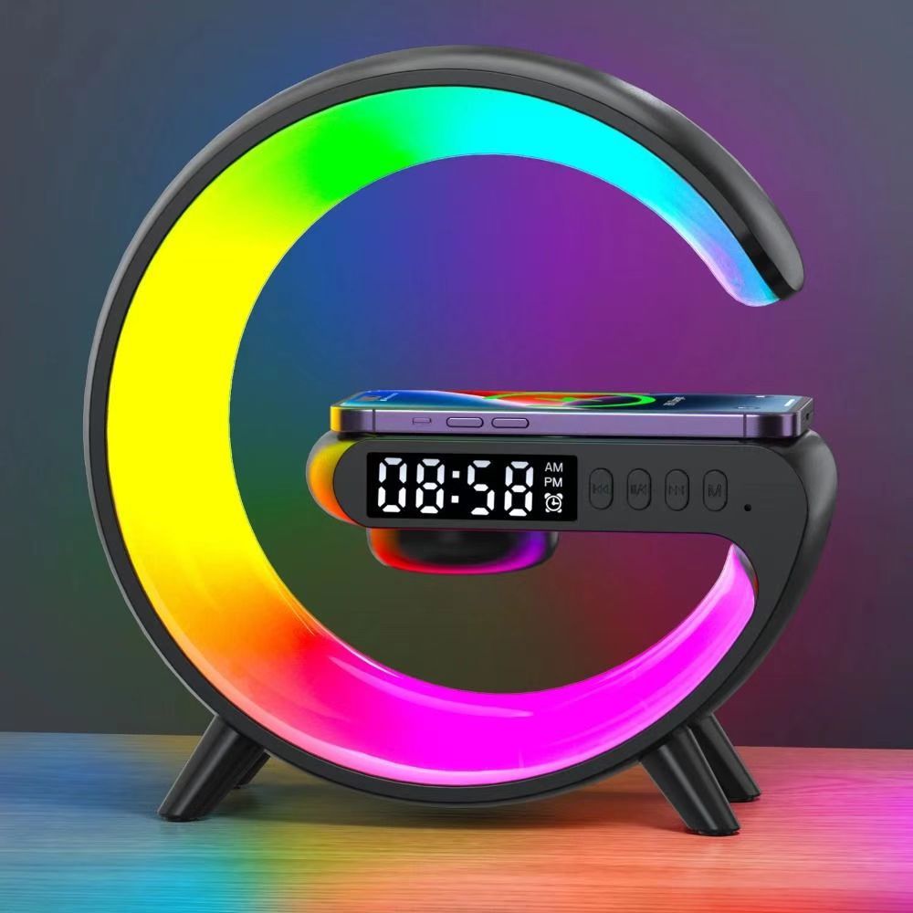 Wireless Charging Alarm Clock Ambient Light Multifunctional Stand