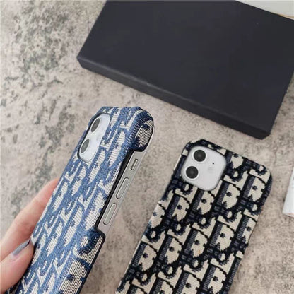Fashion brand embroidered fabric iPhone case