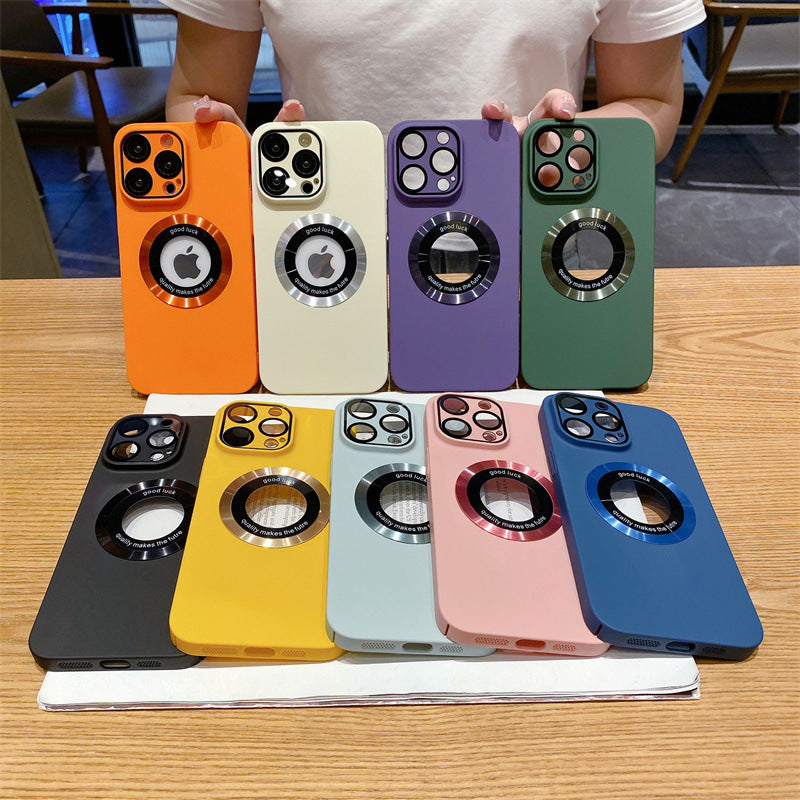 Skin-feel CD pattern magnetic lens film Apple phone case