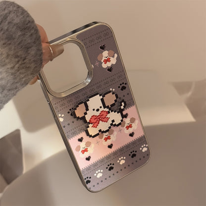 Cute sketch cat and puppy iPhone case