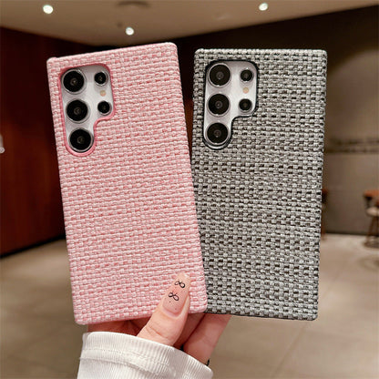 Simple Chanel style ins woven Samsung mobile phone case