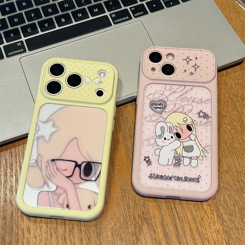 Cute Girl Large Window Apple Phone Case