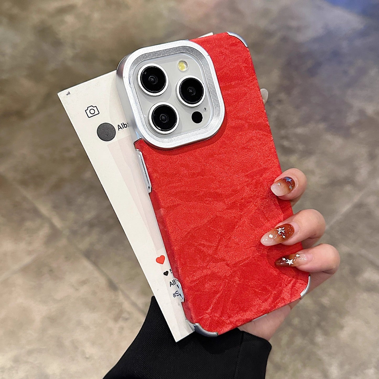 Electroplated solid color snow mountain pattern Apple mobile phone case