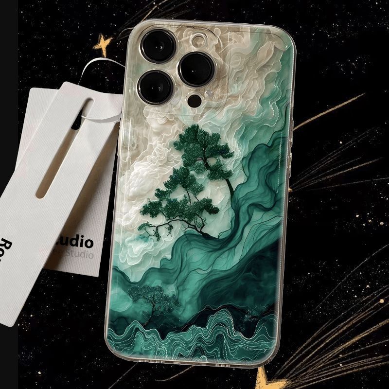 Mist-Shrouded Green Pines iPhone Case