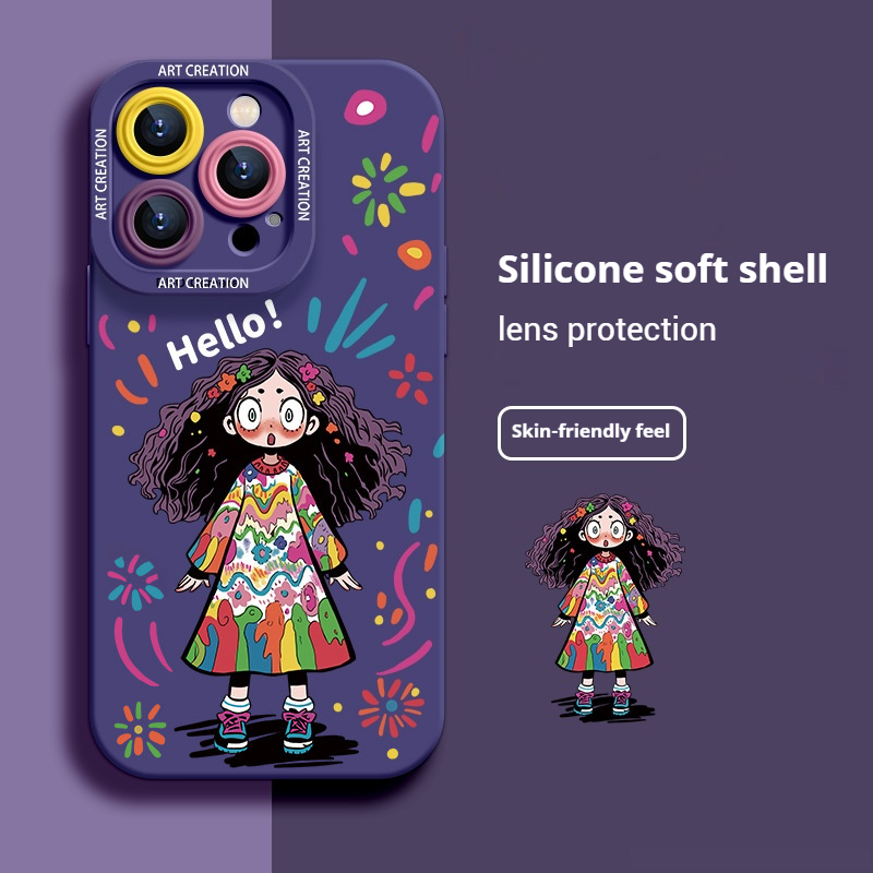 Creative Graffiti Cute Girl Phone Case for iPhone