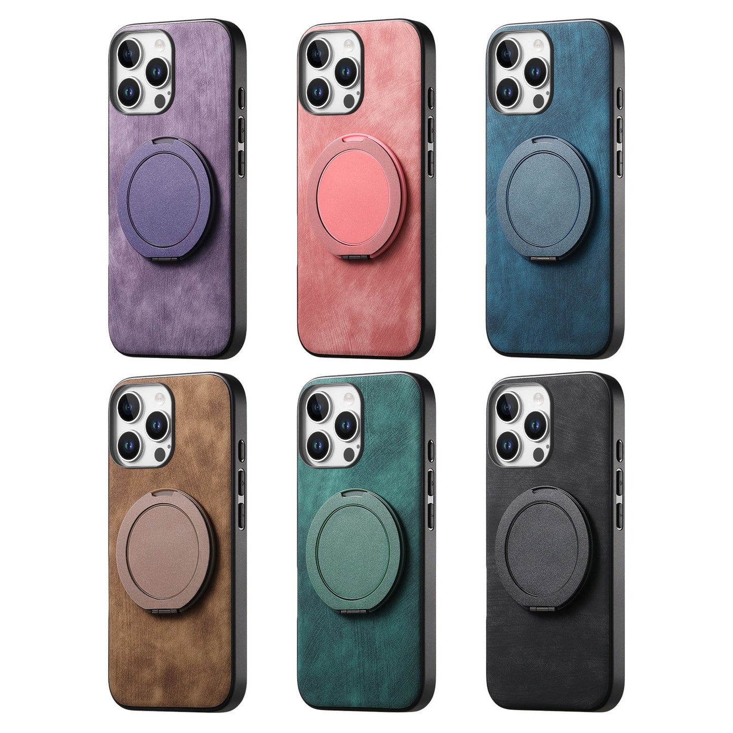 Round rotating magnetic ring iPhone case