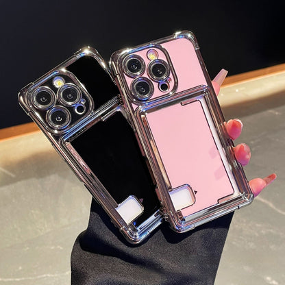 Pemegang kad kreatif penyaduran elektrik sarung telefon Apple 