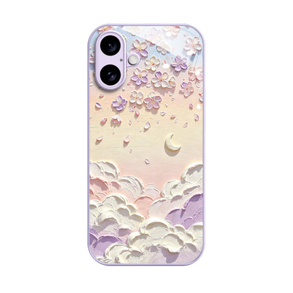 Cloud and Flower Cluster Acrylic Back Panel Apple Phone Case