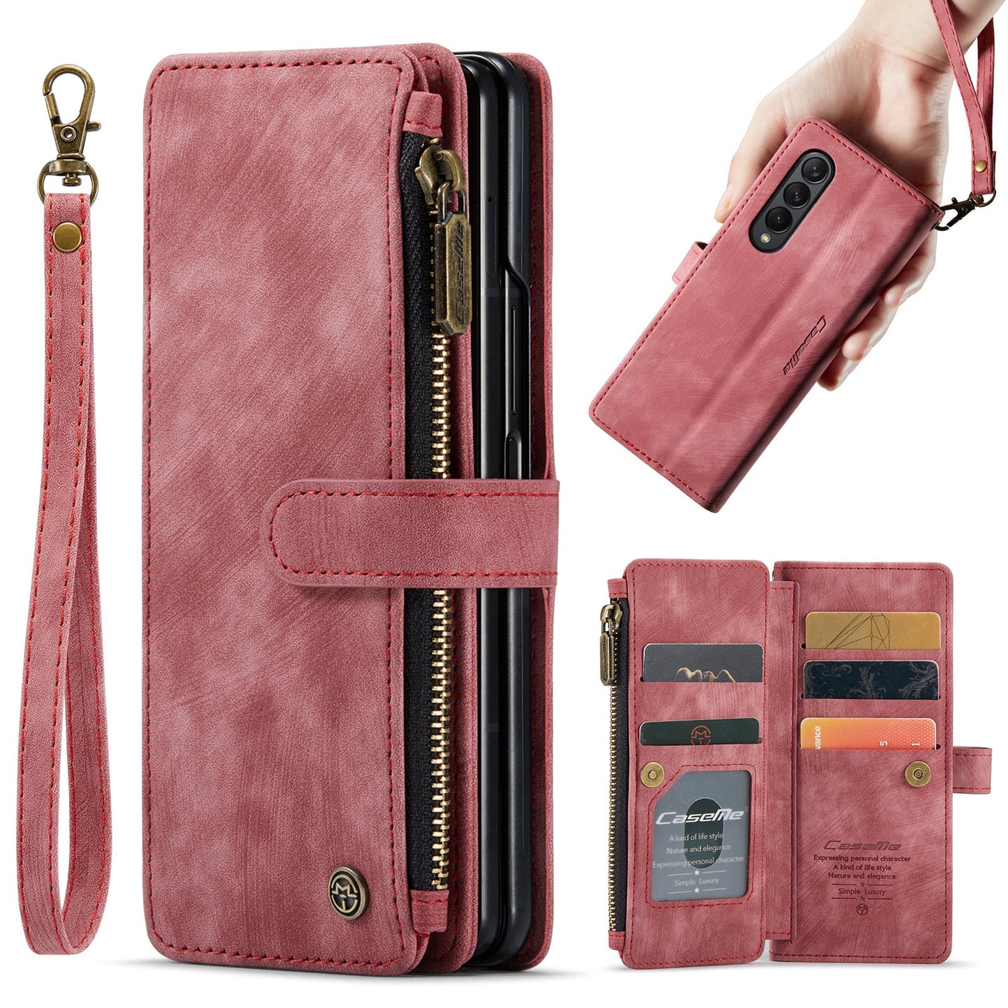 Luxury Collection 3-in-1 Multifunctional Wallet Style Samsung Mobile Phone Leather Case