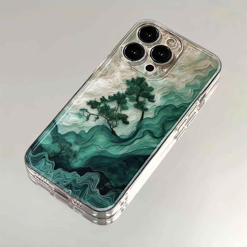 Mist-Shrouded Green Pines iPhone Case