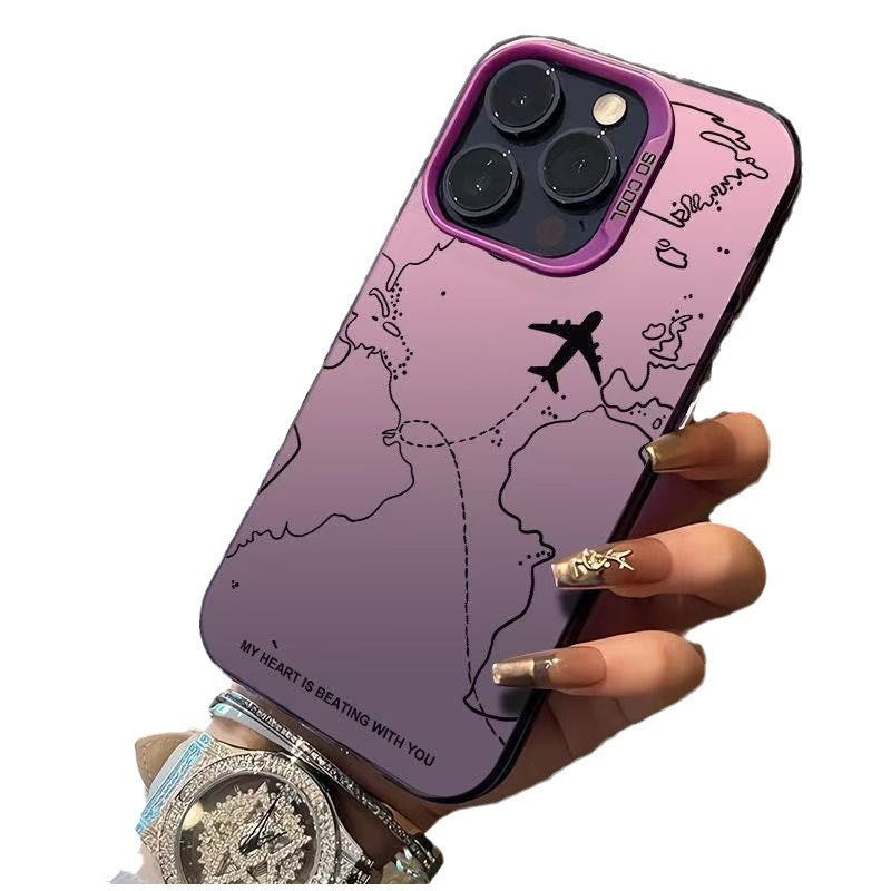 Flight map Apple phone case