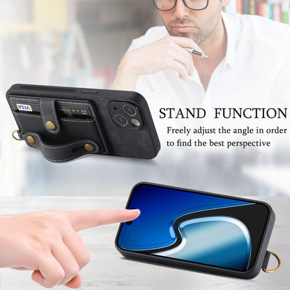 Sarung Kulit Slot Lanyard Gelang Tangan Sarung Telefon Apple 