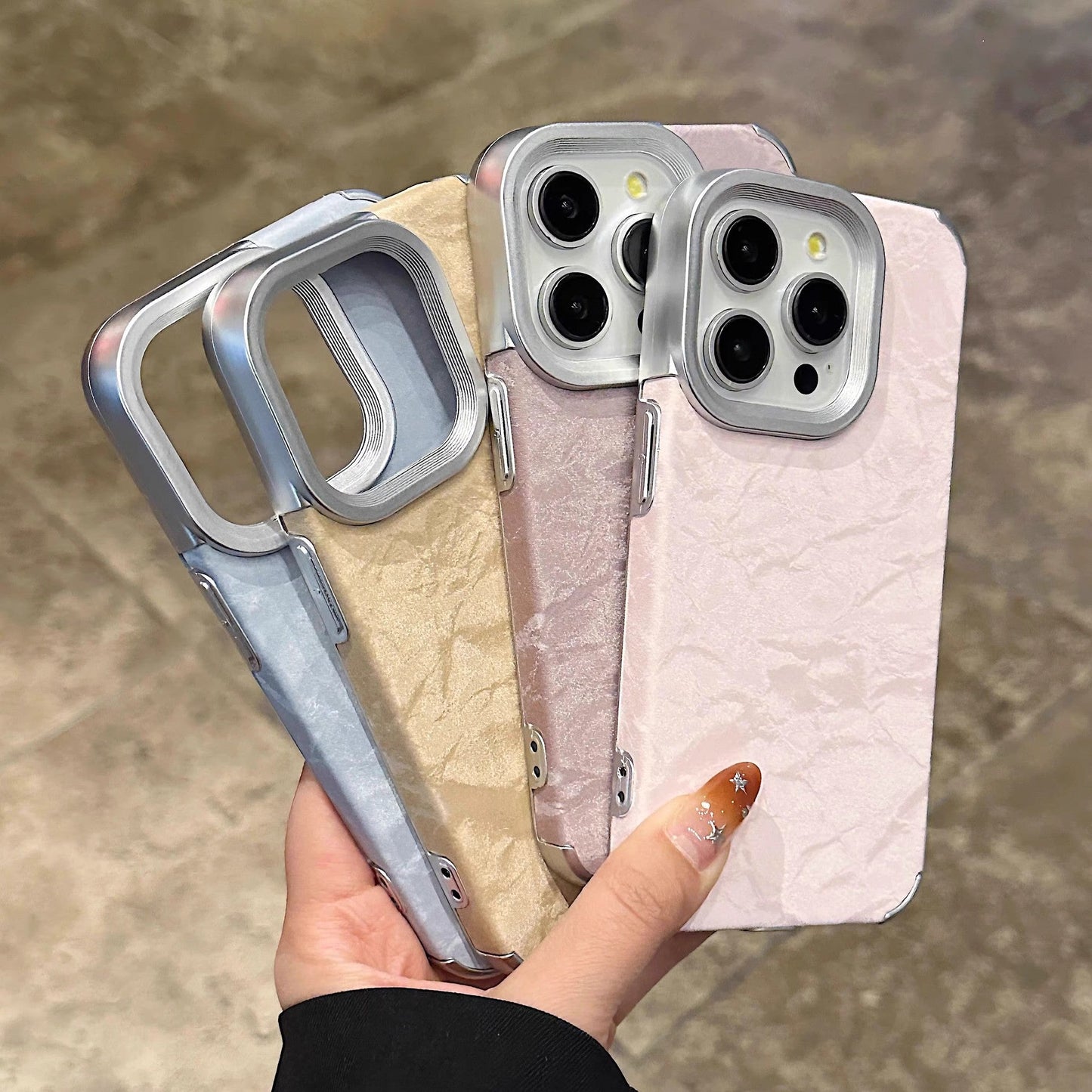 Electroplated solid color snow mountain pattern Apple mobile phone case