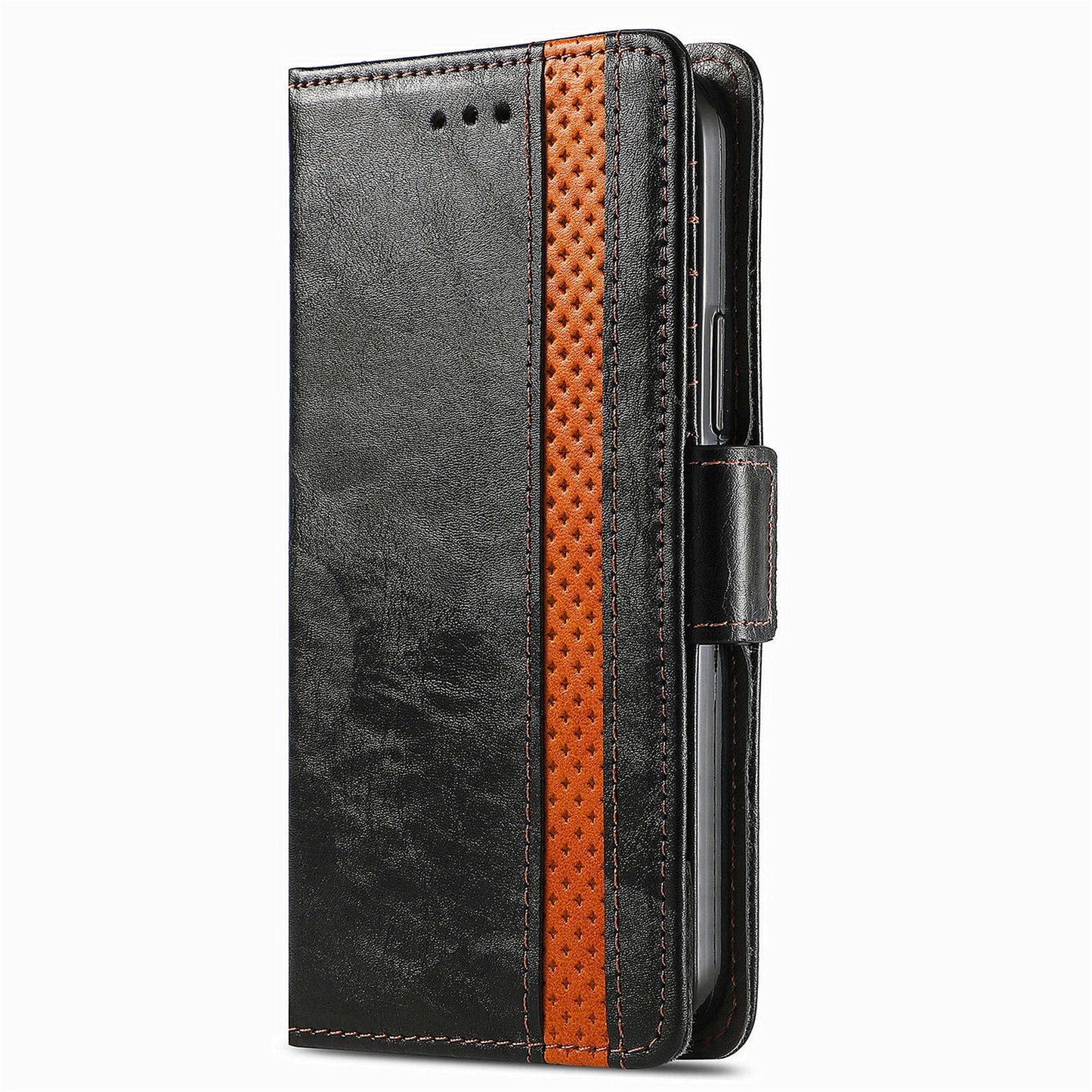 Leather anti-theft brush magnetic flip iPhone protective case