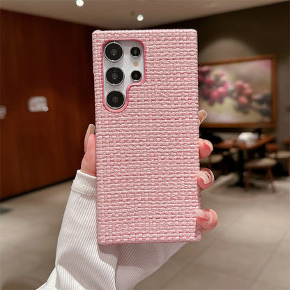 Simple Chanel style ins woven Samsung mobile phone case