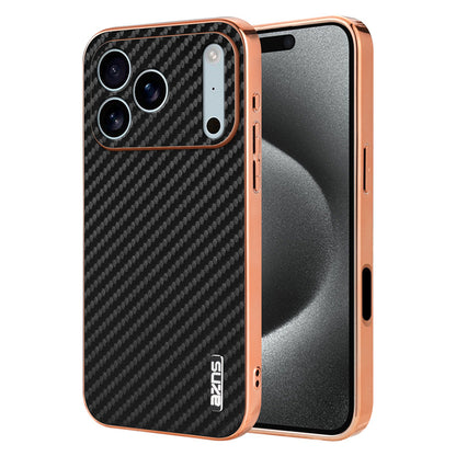 Electroplated shockproof carbon fiber textured Apple phone case