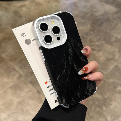 Electroplated solid color snow mountain pattern Apple mobile phone case