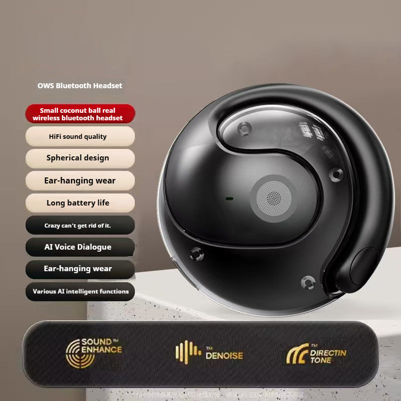 Small coconut ball translation bluetooth headset wireless ear hanging type