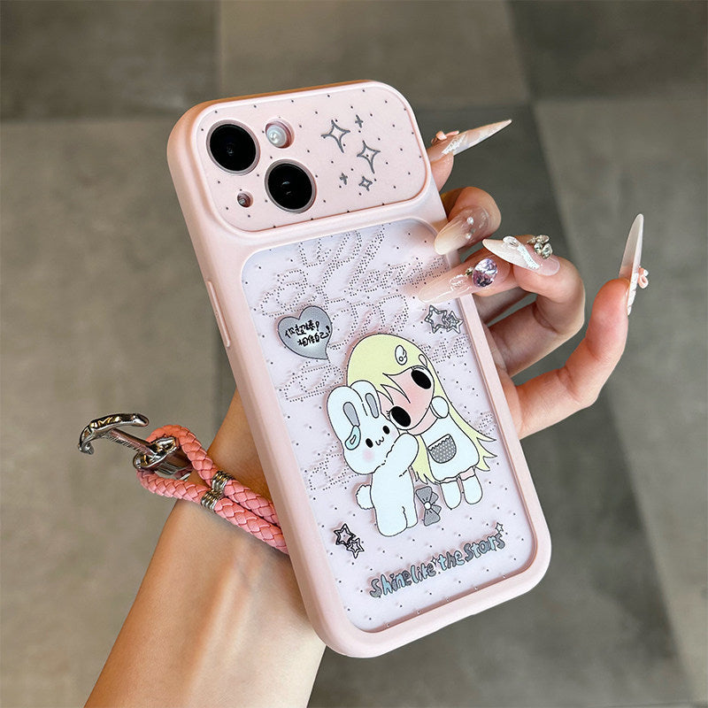 Cute Girl Large Window Apple Phone Case