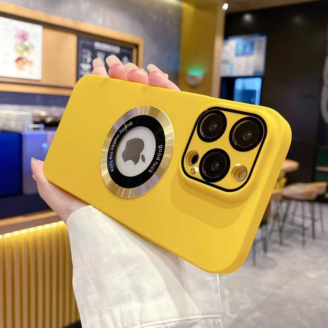 Skin-feel CD pattern magnetic lens film Apple phone case