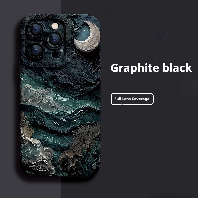 Oil painting cardboard moon Apple phone case