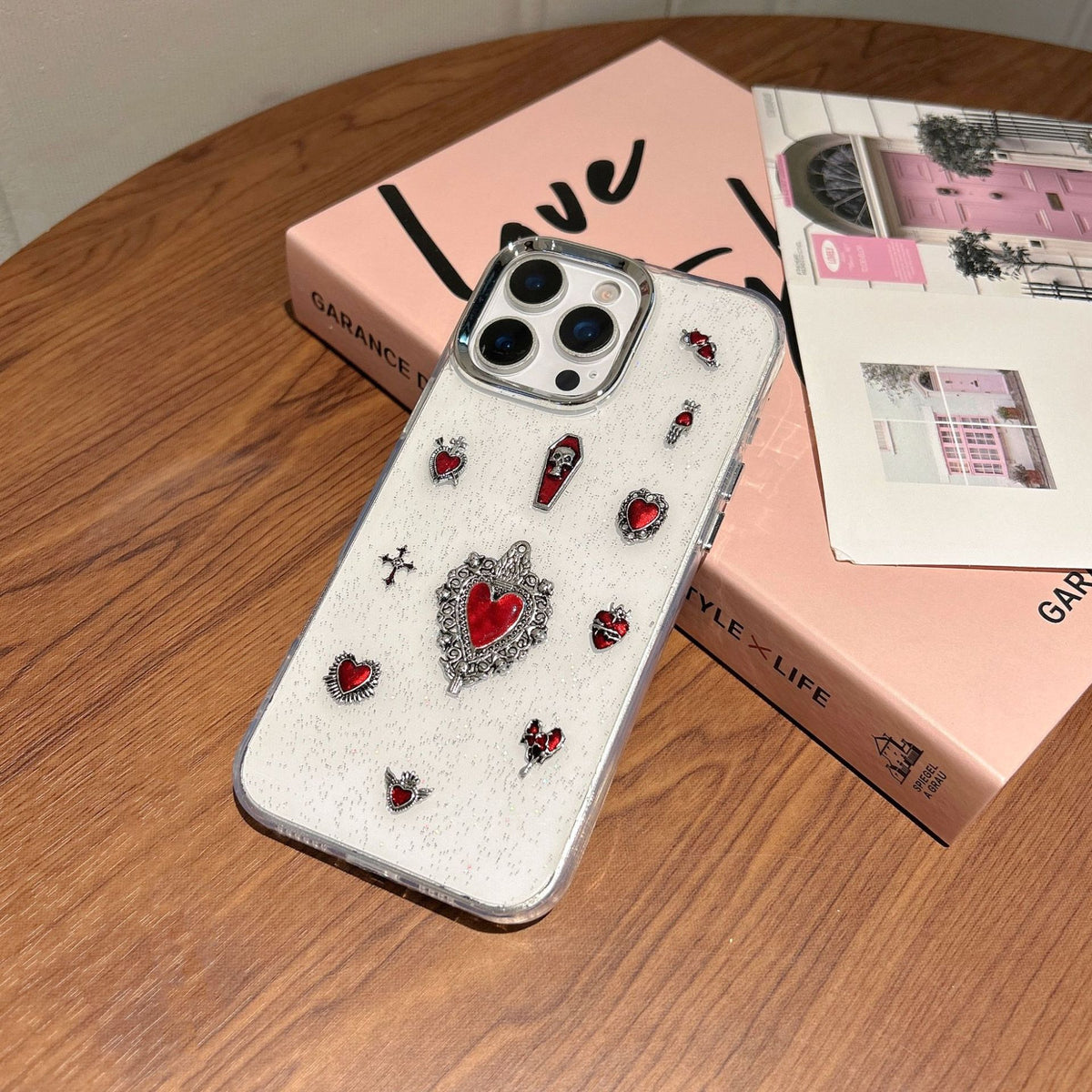 3D Dark Red Heart iPhone Case