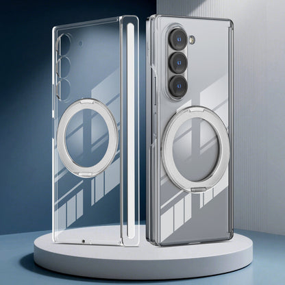 Transparent magnetic rotating ring Samsung Z Fold phone case