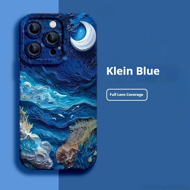 Oil painting cardboard moon Apple phone case