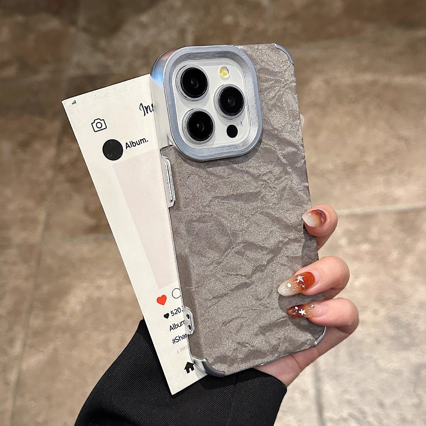 Electroplated solid color snow mountain pattern Apple mobile phone case