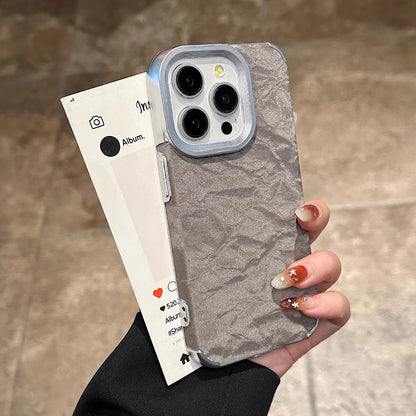 Electroplated solid color snow mountain pattern Apple mobile phone case