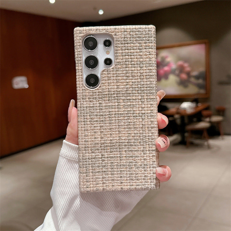 Simple Chanel style ins woven Samsung mobile phone case