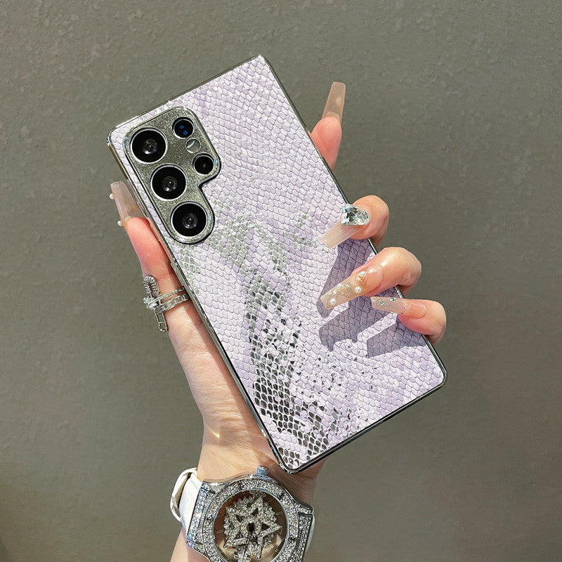Snakeskin electroplating 2 in 1 Samsung mobile phone case