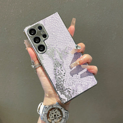 Snakeskin electroplating 2 in 1 Samsung mobile phone case
