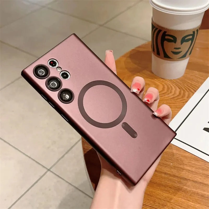 Magnetic Metallic Paint Skin-like Samsung Phone Case