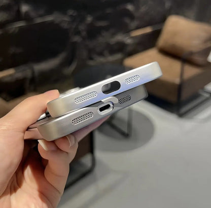 Cat logam tanpa bingkai tanda kebocoran magnetik sarung telefon bimbit Apple 