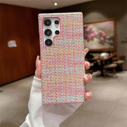 Simple Chanel style ins woven Samsung mobile phone case