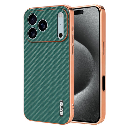 Electroplated shockproof carbon fiber textured Apple phone case
