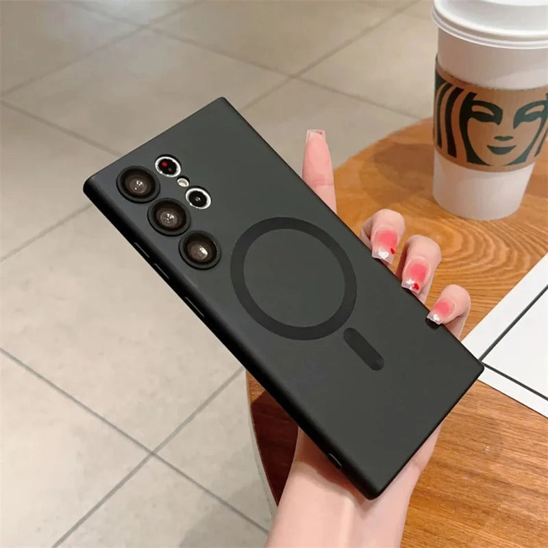 Magnetic Metallic Paint Skin-like Samsung Phone Case