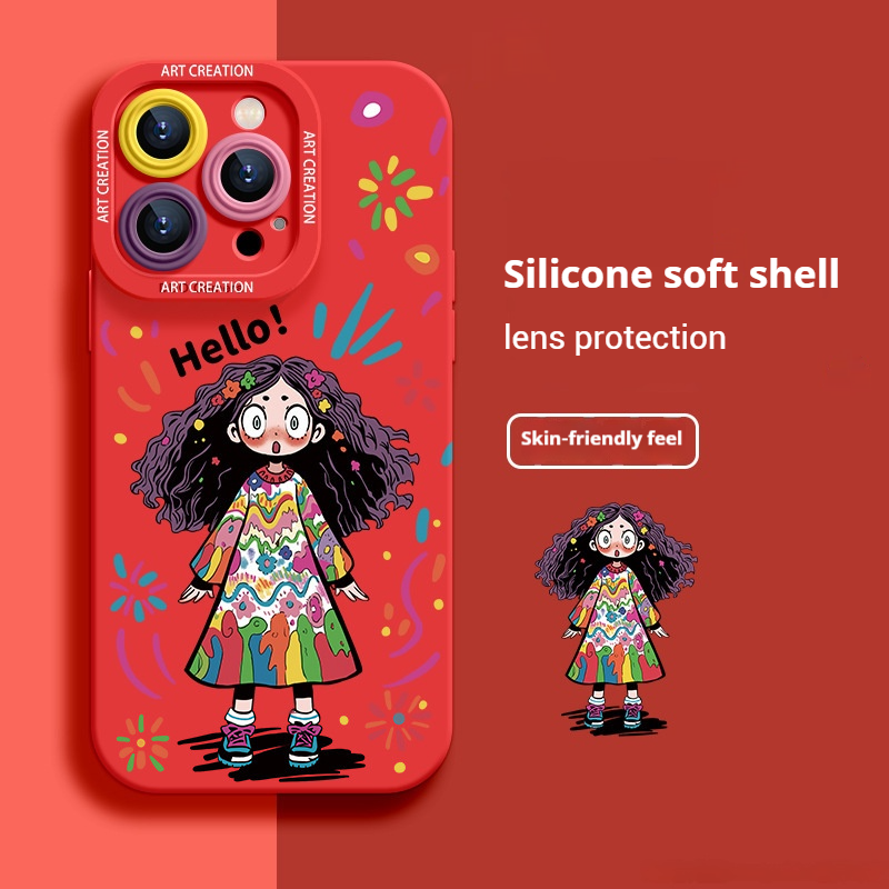 Creative Graffiti Cute Girl Phone Case for iPhone