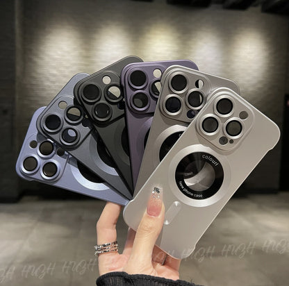 Cat logam tanpa bingkai tanda kebocoran magnetik sarung telefon bimbit Apple 