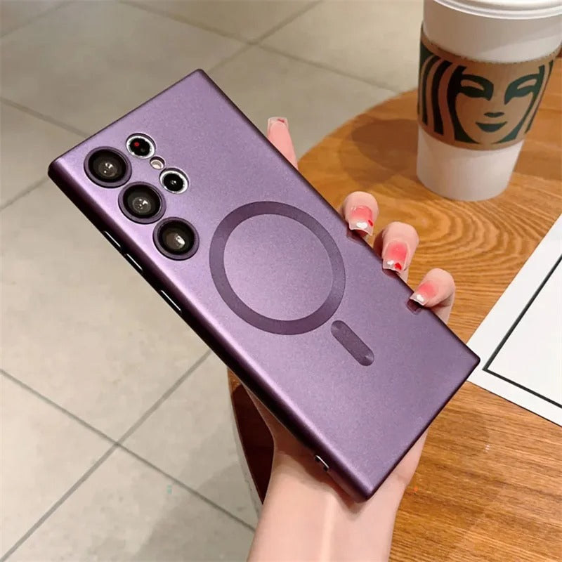 Magnetic Metallic Paint Skin-like Samsung Phone Case