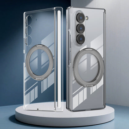 Transparent magnetic rotating ring Samsung Z Fold phone case