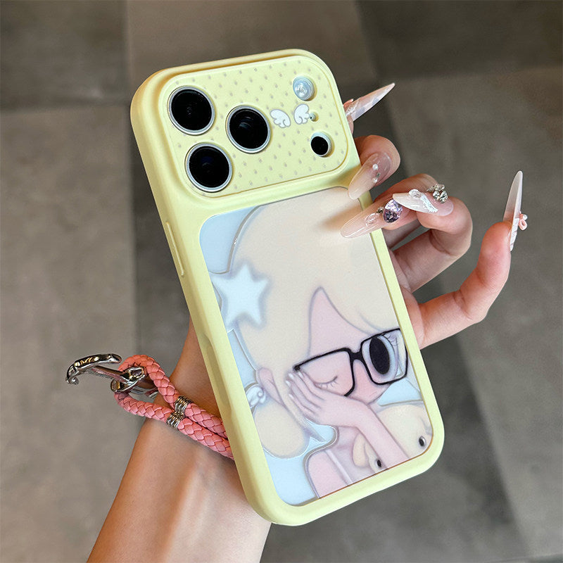 Cute Girl Large Window Apple Phone Case