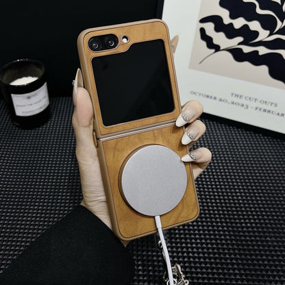 Sheep leather magnetic lanyard Z Flip phone case