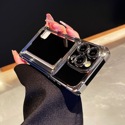 Pemegang kad kreatif penyaduran elektrik sarung telefon Apple 