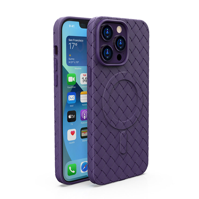 Woven texture magnetic heat dissipation Apple phone case