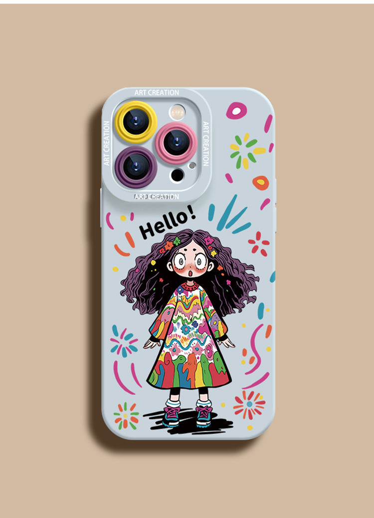 Creative Graffiti Cute Girl Phone Case for iPhone