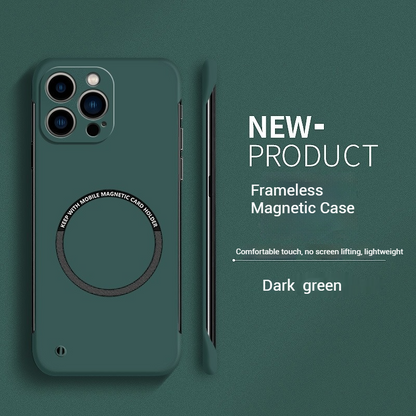 Sarung Telefon Tanpa Bingkai Magnet PC Keras Ultra Nipis Untuk iPhone 