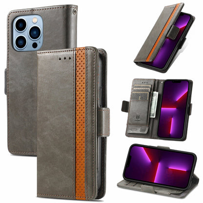 Leather anti-theft brush magnetic flip iPhone protective case