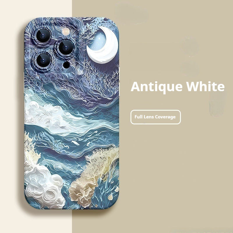 Oil painting cardboard moon Apple phone case